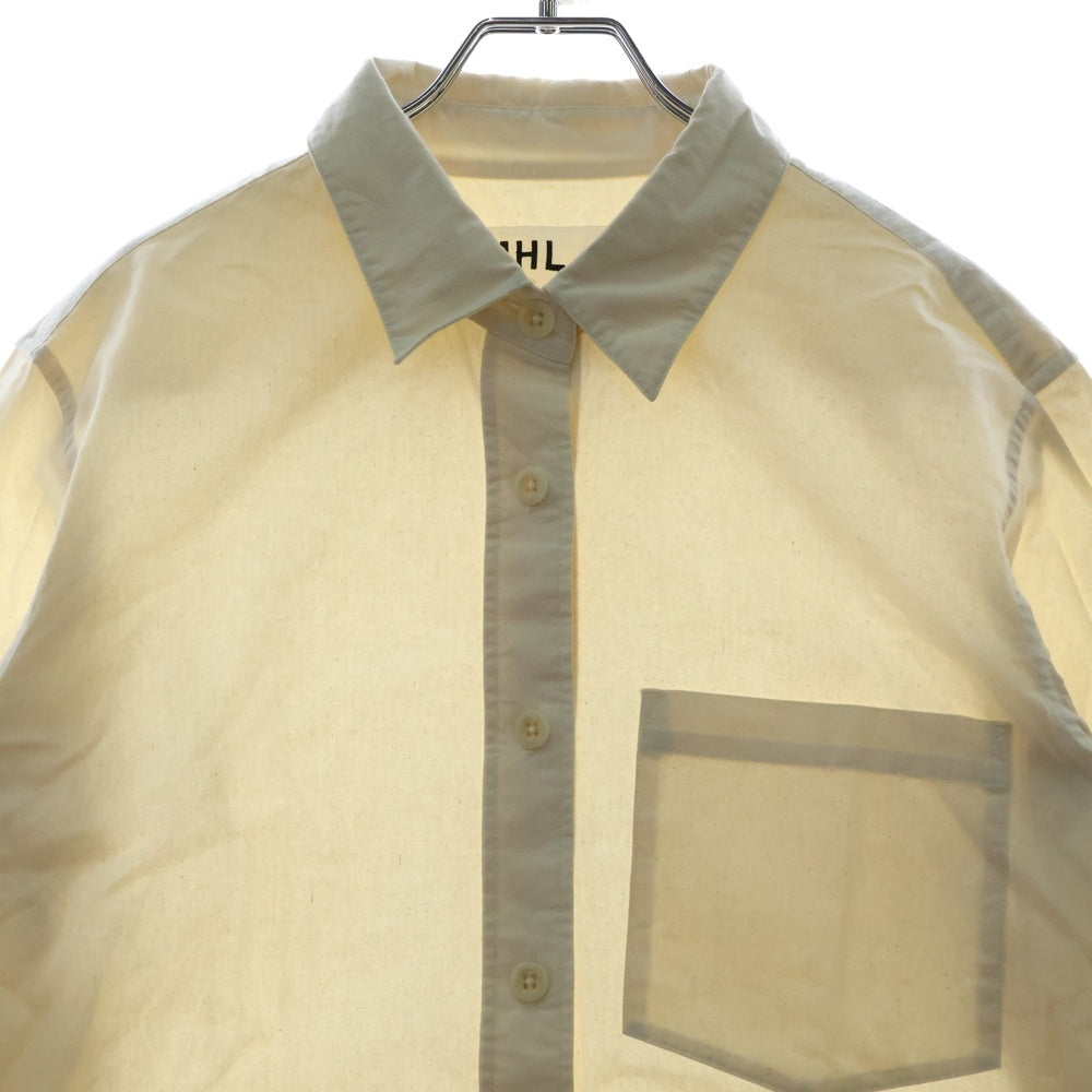 MARGARET HOWELL(マーガレットハウエル) 21SS BRUSHED COTTON PLAINWEAVE ブラッシュドコットン プレーンウィーヴ 長袖シャツ ホワイト 595-1253503