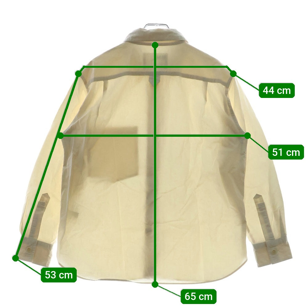 MARGARET HOWELL(マーガレットハウエル) 21SS BRUSHED COTTON PLAINWEAVE ブラッシュドコットン プレーンウィーヴ 長袖シャツ ホワイト 595-1253503