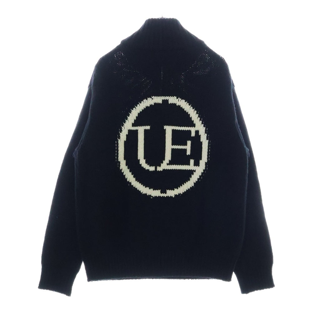 UNIFORM EXPERIMENT(ユニフォームエクスペリメント) 24AW HALF ZIP SWEATER バックロゴ ハイネック ハーフジップ ウール ニット セーター ブラック UE-242046
