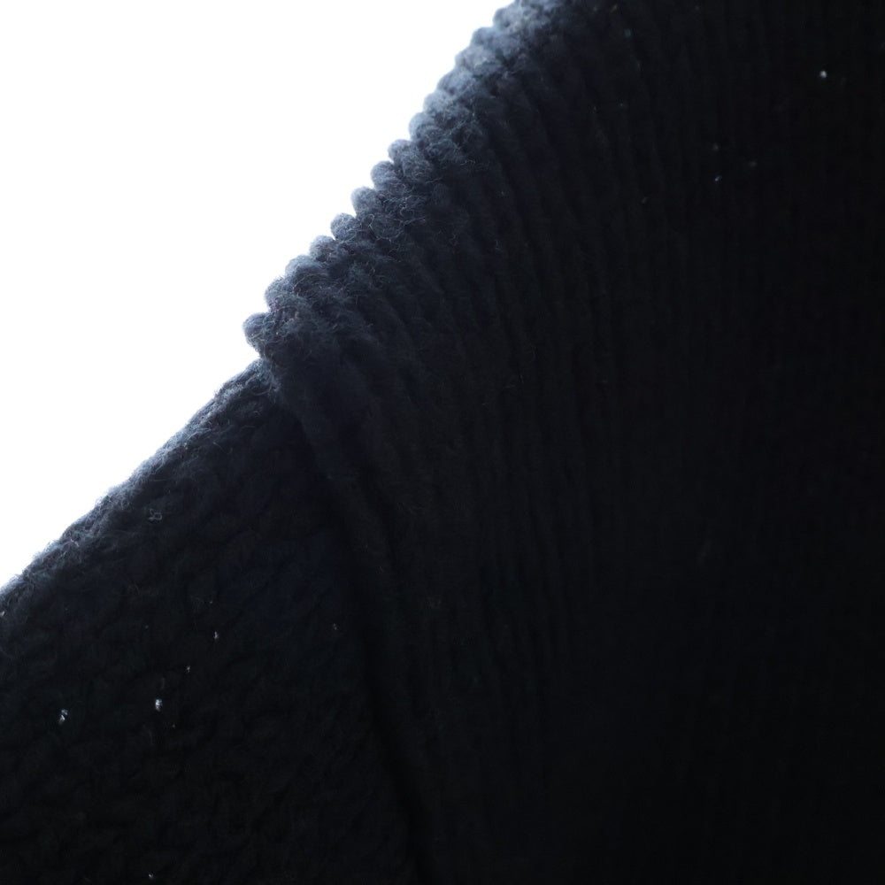 UNIFORM EXPERIMENT(ユニフォームエクスペリメント) 24AW HALF ZIP SWEATER バックロゴ ハイネック ハーフジップ ウール ニット セーター ブラック UE-242046
