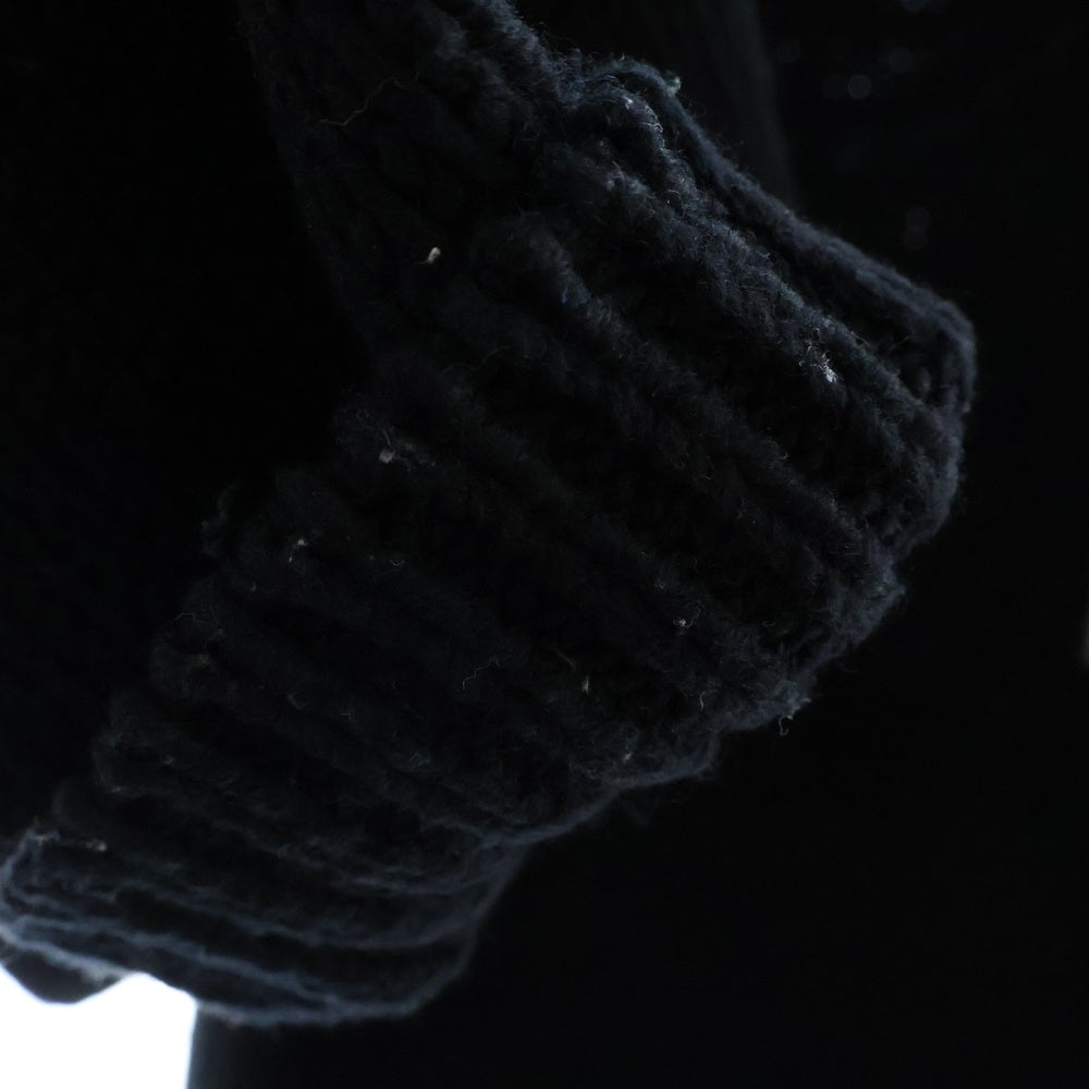 UNIFORM EXPERIMENT(ユニフォームエクスペリメント) 24AW HALF ZIP SWEATER バックロゴ ハイネック ハーフジップ ウール ニット セーター ブラック UE-242046