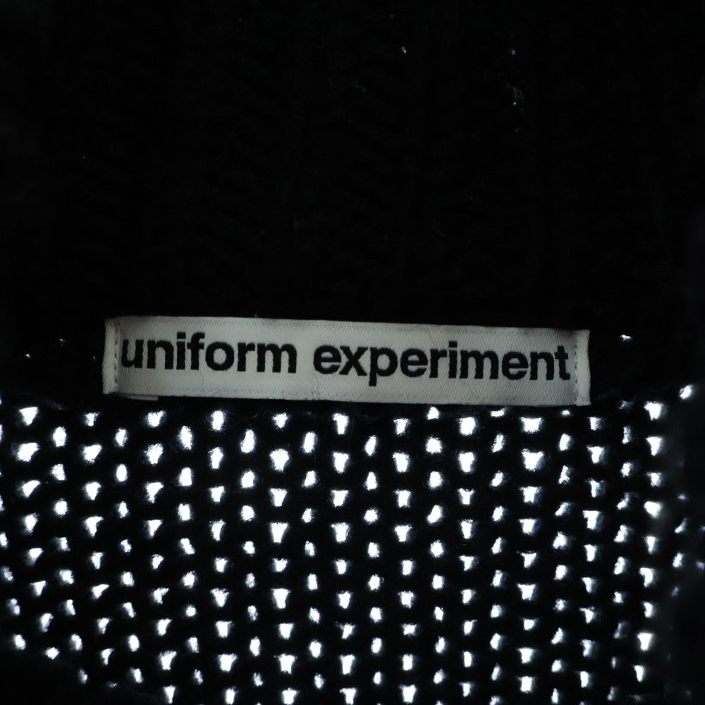UNIFORM EXPERIMENT(ユニフォームエクスペリメント) 24AW HALF ZIP SWEATER バックロゴ ハイネック ハーフジップ ウール ニット セーター ブラック UE-242046