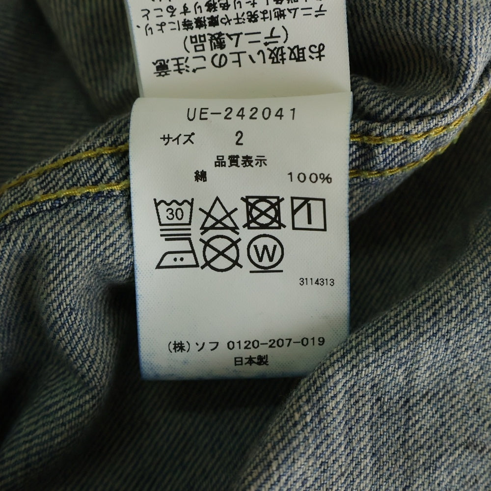 UNIFORM EXPERIMENT(ユニフォームエクスペリメント) 24AW DENIM SHIRT ユーズド加工 スナップボタン デニム ロングスリーブ 長袖シャツ インディゴ UE‐242041