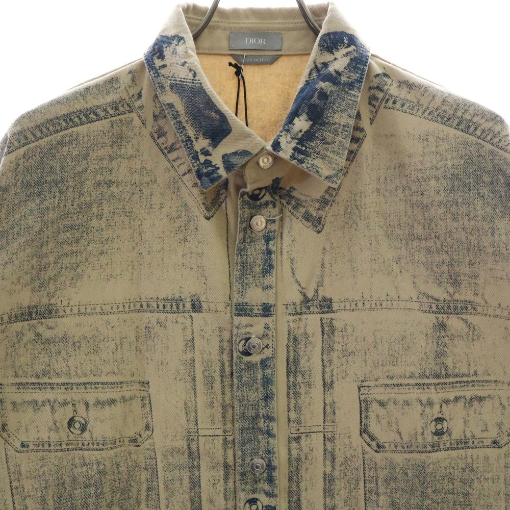 DIOR(ディオール) 24AW MKIIエフェクト オーバーシャツ 転写プリント ベージュ 413D588A379X_C585