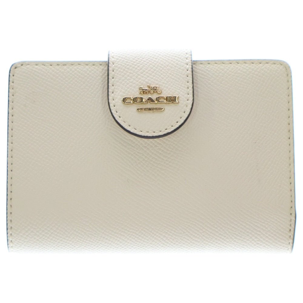 COACH(コーチ) ミディアム コーナー ジップウォレット 二つ折り 財布 アイボリー 6390