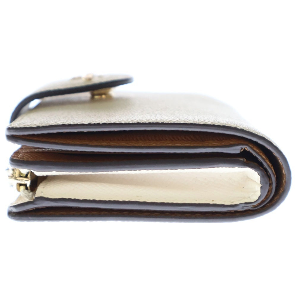COACH(コーチ) ミディアム コーナー ジップウォレット 二つ折り 財布 アイボリー 6390