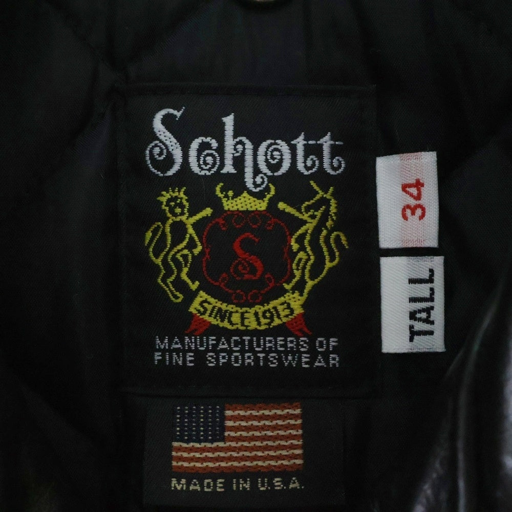 SCHOTT(ショット) 613UHT HORSEHIDE ONESTAR TALL ホースハイド ワンスター ダブルライダース レザージャケット ブラック 7416