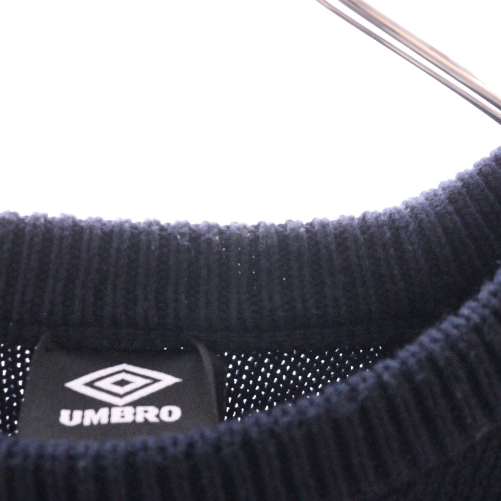 UMBRO(アンブロ) ×JOURNAL STANDARD EX STADIUM SIDE SWEATER ジャーナルスタンダード ロゴ刺繍 スタジアムサイド コットンニット セーター ネイビー 24080610000730