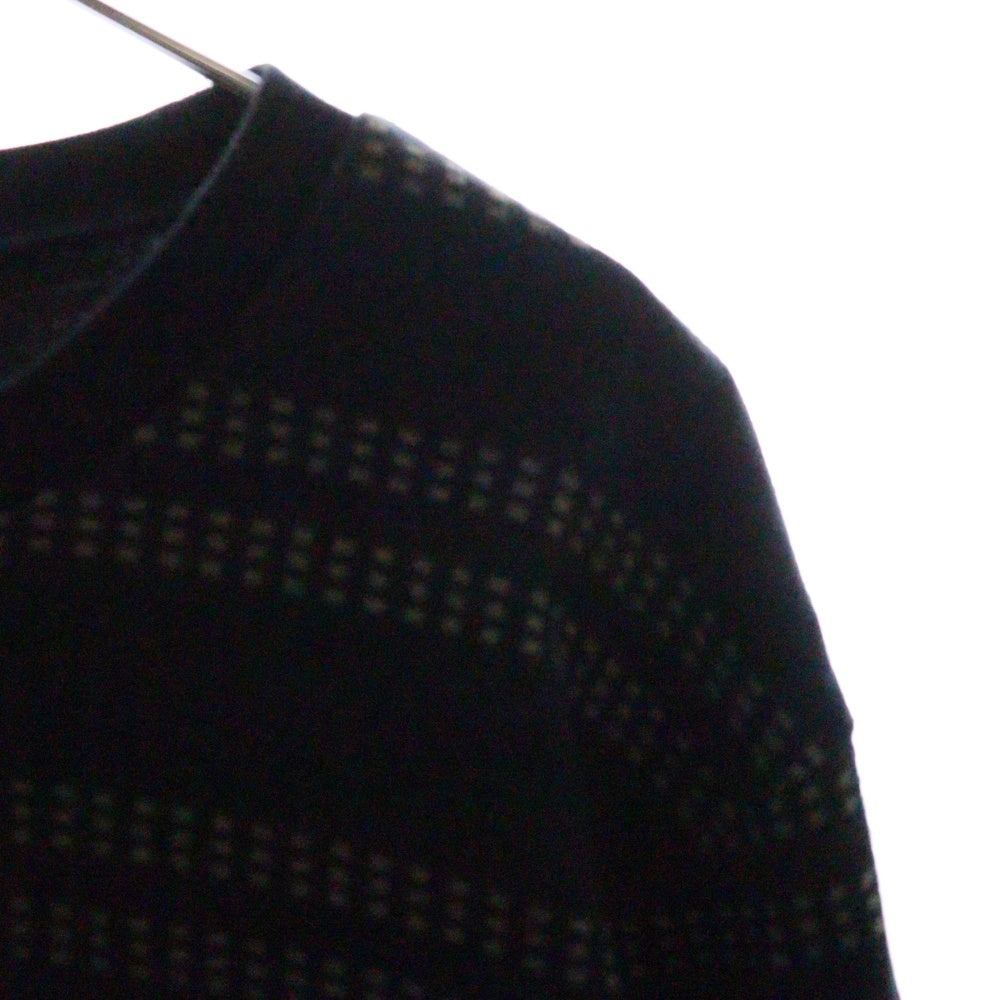 SUPREME(シュプリーム) 18SS Dash Stripe Crewneck ダッシュストライプ クラシックロゴエンブロイダリー クルーネック長袖Tシャツ カットソー ブラック/ブラウン