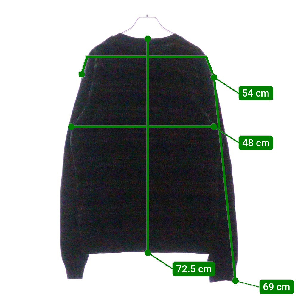 SUPREME(シュプリーム) 18SS Dash Stripe Crewneck ダッシュストライプ クラシックロゴエンブロイダリー クルーネック長袖Tシャツ カットソー ブラック/ブラウン