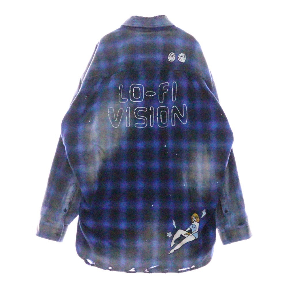 MAISON MIHARAYASUHIRO(メゾンミハラヤスヒロ) 24SS VINTAGE LIKE CHECK SHIRT ヴィンテージライク チェック 長袖シャツ ブルー J12SH073