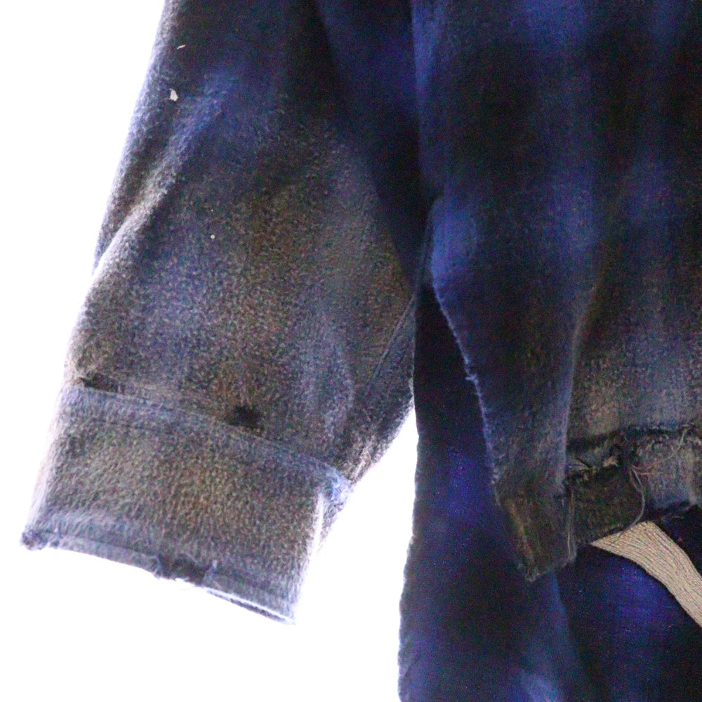 MAISON MIHARAYASUHIRO(メゾンミハラヤスヒロ) 24SS VINTAGE LIKE CHECK SHIRT ヴィンテージライク チェック 長袖シャツ ブルー J12SH073