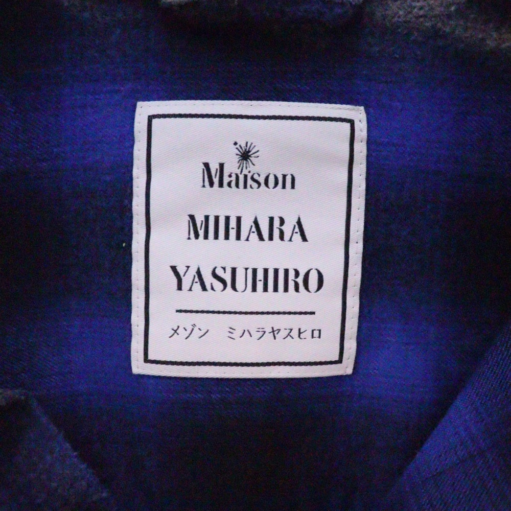 MAISON MIHARAYASUHIRO(メゾンミハラヤスヒロ) 24SS VINTAGE LIKE CHECK SHIRT ヴィンテージライク チェック 長袖シャツ ブルー J12SH073