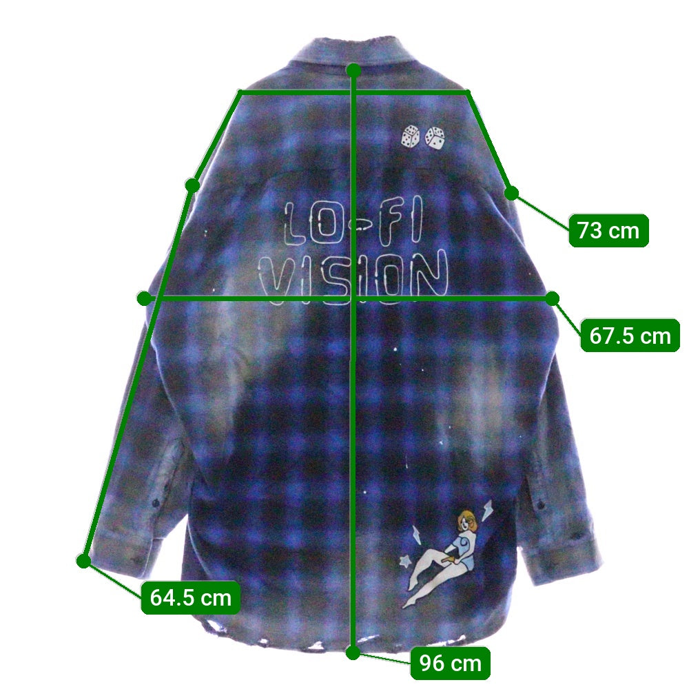 MAISON MIHARAYASUHIRO(メゾンミハラヤスヒロ) 24SS VINTAGE LIKE CHECK SHIRT ヴィンテージライク チェック 長袖シャツ ブルー J12SH073