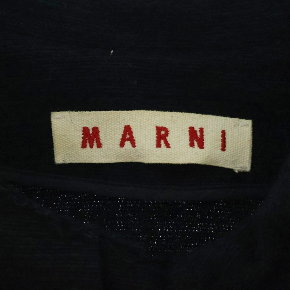 MARNI(マルニ) エポレット付 比翼ボタン アルパカ混ロングコート ブラック