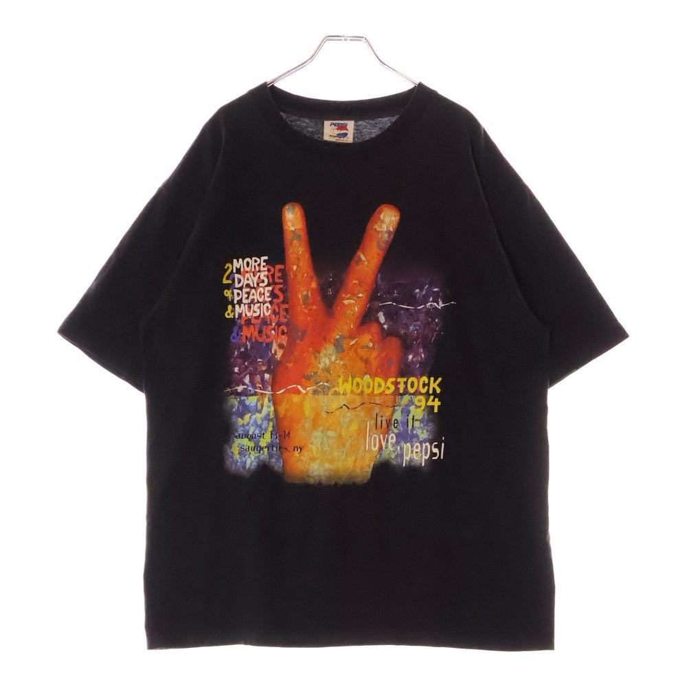 VINTAGE(ヴィンテージ) 90S VINTAGE WOODSTOCK 94 FESTIVAL TEE ヴィンテージ ウッドストック 1994フェスティバル ペプシタグ 両面プリントTシャツ 半袖クルーネック ブラック