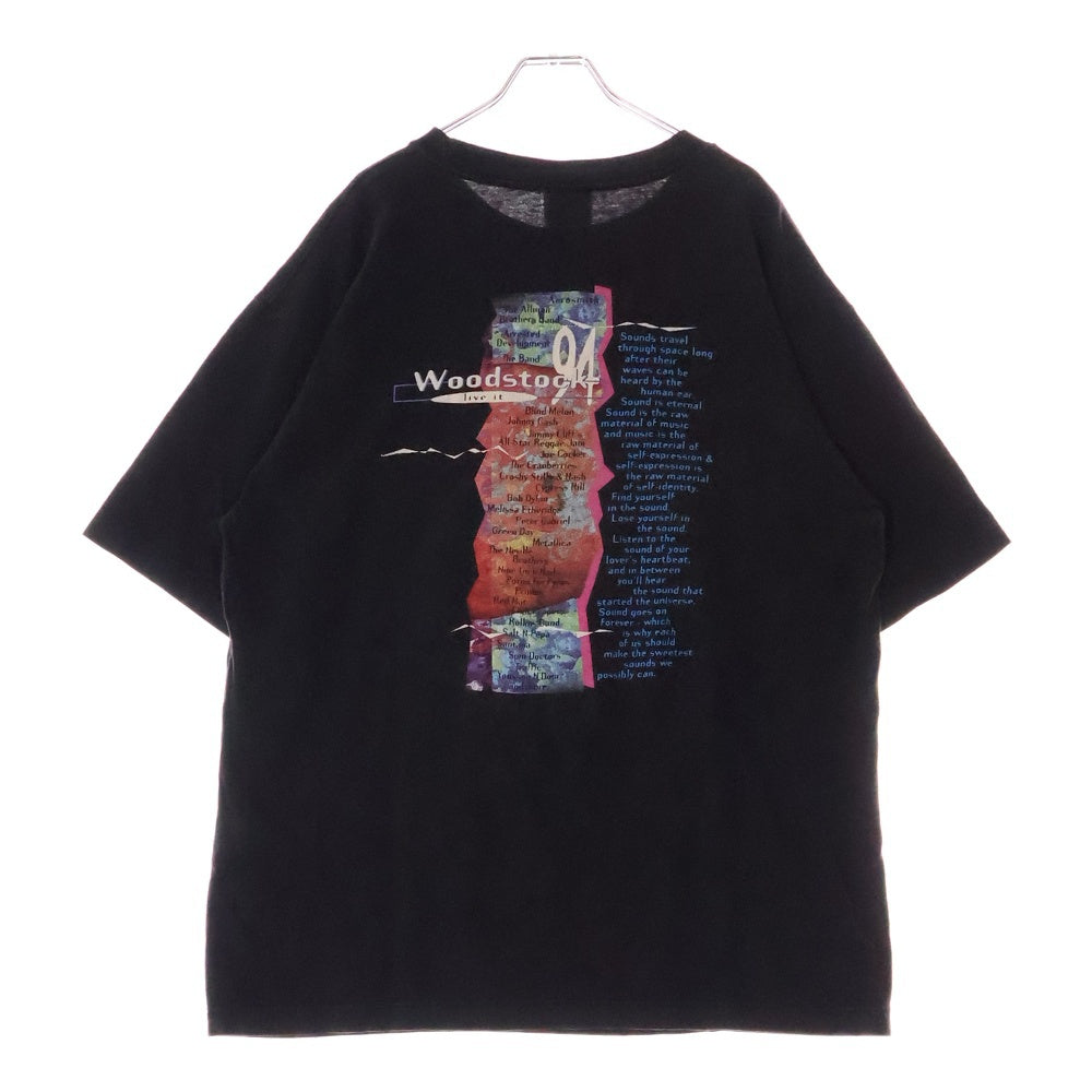 VINTAGE(ヴィンテージ) 90S VINTAGE WOODSTOCK 94 FESTIVAL TEE ヴィンテージ ウッドストック 1994フェスティバル ペプシタグ 両面プリントTシャツ 半袖クルーネック ブラック