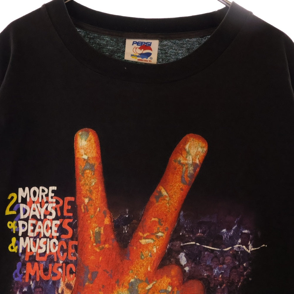 VINTAGE(ヴィンテージ) 90S VINTAGE WOODSTOCK 94 FESTIVAL TEE ヴィンテージ ウッドストック 1994フェスティバル ペプシタグ 両面プリントTシャツ 半袖クルーネック ブラック