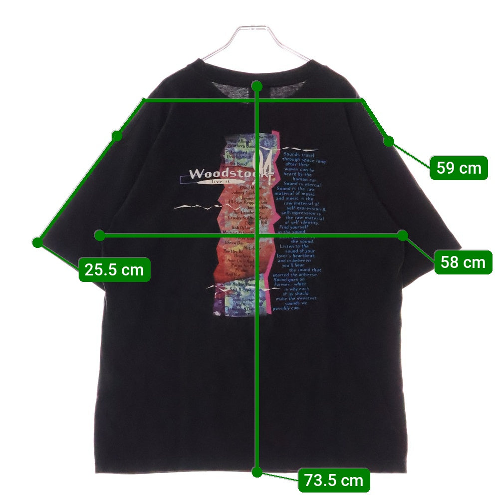 VINTAGE(ヴィンテージ) 90S VINTAGE WOODSTOCK 94 FESTIVAL TEE ヴィンテージ ウッドストック 1994フェスティバル ペプシタグ 両面プリントTシャツ 半袖クルーネック ブラック