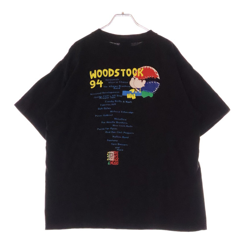 VINTAGE(ヴィンテージ) 90S VINTAGE WOODSTOCK 94 FESTIVAL TEE ヴィンテージ ウッドストック 1994フェスティバル ペプシタグ 両面プリントTシャツ 半袖クルーネック ブラック