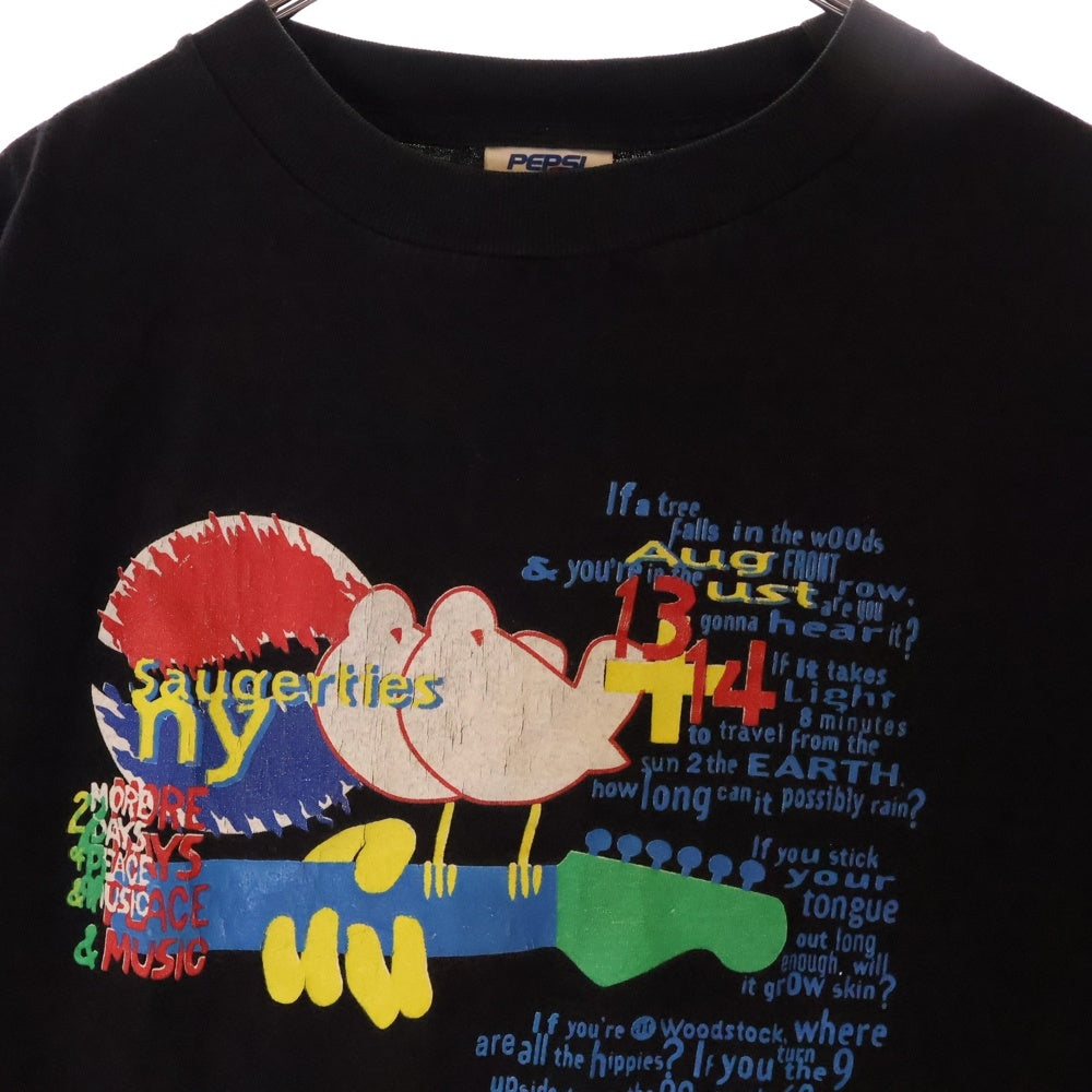 VINTAGE(ヴィンテージ) 90S VINTAGE WOODSTOCK 94 FESTIVAL TEE ヴィンテージ ウッドストック 1994フェスティバル ペプシタグ 両面プリントTシャツ 半袖クルーネック ブラック