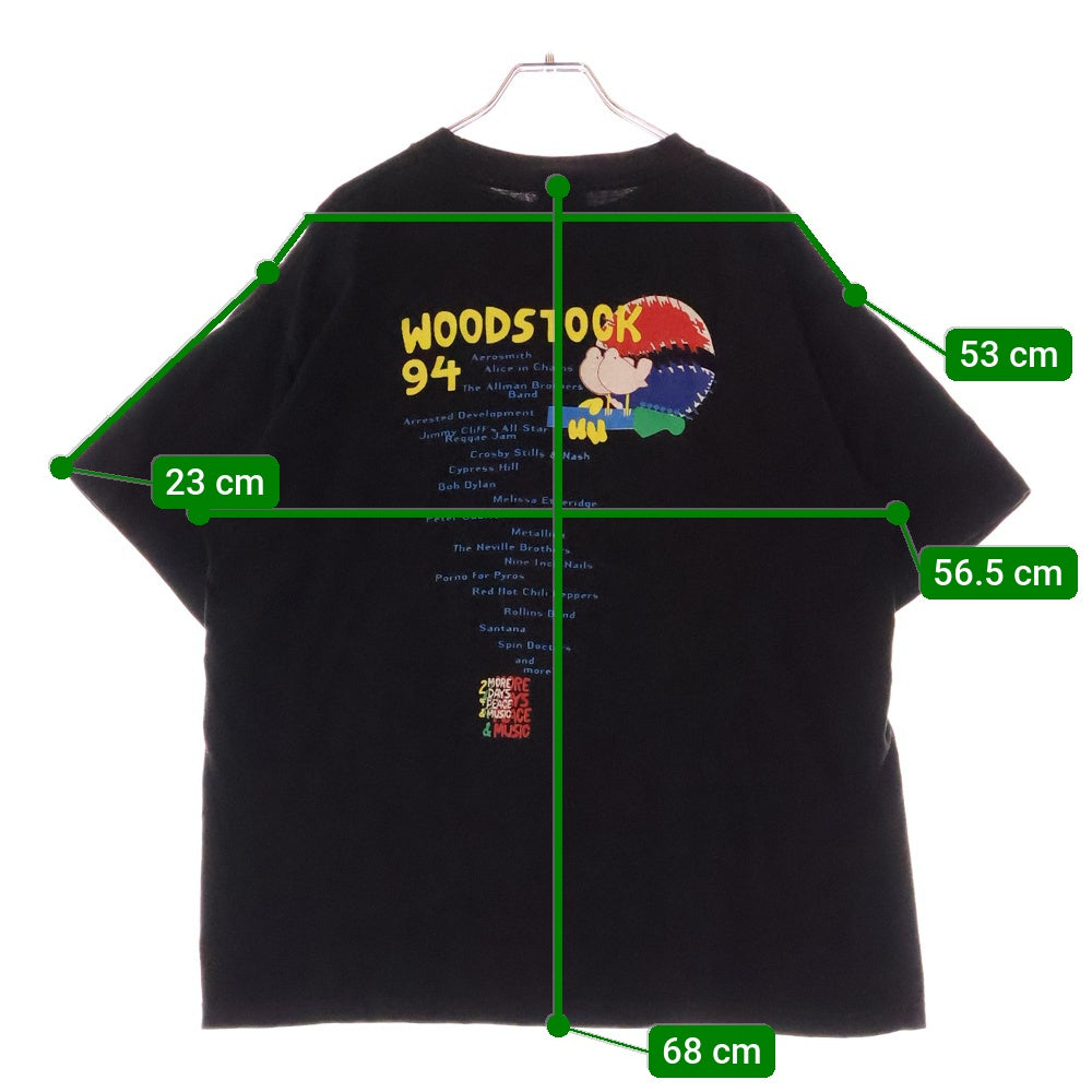 VINTAGE(ヴィンテージ) 90S VINTAGE WOODSTOCK 94 FESTIVAL TEE ヴィンテージ ウッドストック 1994フェスティバル ペプシタグ 両面プリントTシャツ 半袖クルーネック ブラック