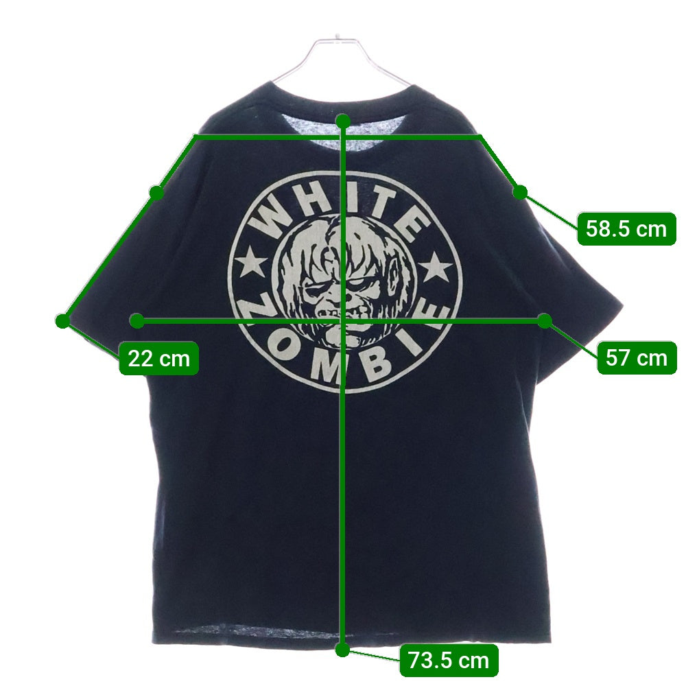 VINTAGE(ヴィンテージ) 90S VINTAGE WHITE ZOMBIE BAND TEE ヴィンテージ ホワイトゾンビ GEMタグ 両面プリントTシャツ 半袖クルーネックカットソー ブラック
