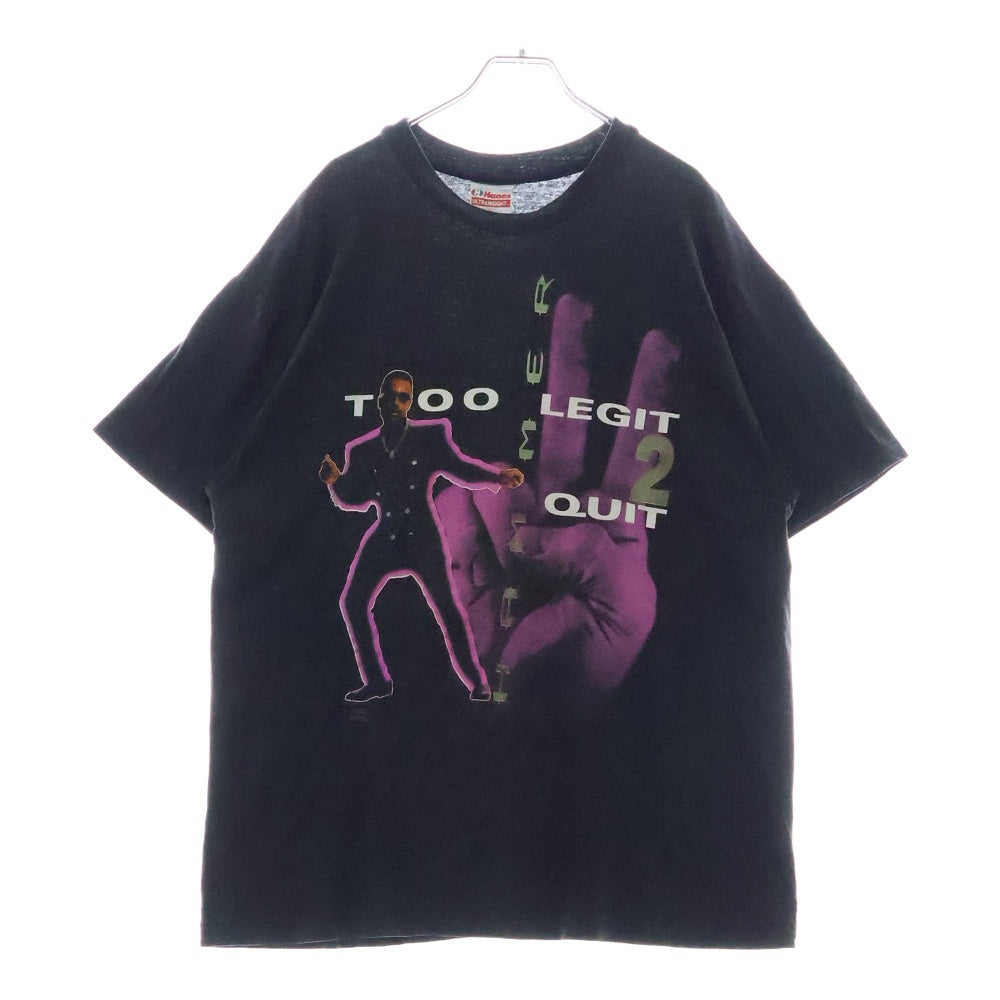VINTAGE(ヴィンテージ) 90S VINTAGE MC HAMMER TOO LEGIT TO QUIT TEE ヴィンテージ MCハマー トゥーリジットトゥークイット HANESタグ 両面ラメプリントTシャツ