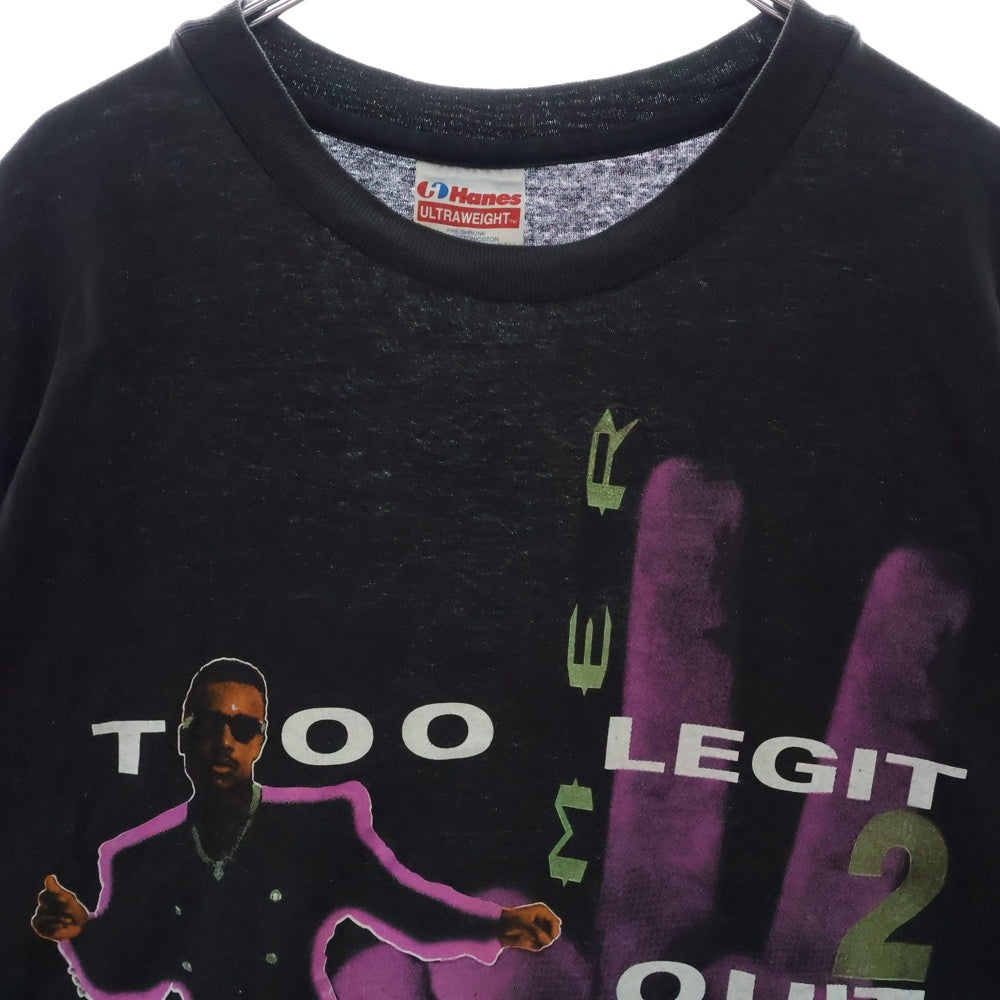 VINTAGE(ヴィンテージ) 90S VINTAGE MC HAMMER TOO LEGIT TO QUIT TEE ヴィンテージ MCハマー トゥーリジットトゥークイット HANESタグ 両面ラメプリントTシャツ