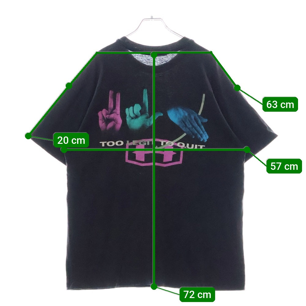 VINTAGE(ヴィンテージ) 90S VINTAGE MC HAMMER TOO LEGIT TO QUIT TEE ヴィンテージ MCハマー トゥーリジットトゥークイット HANESタグ 両面ラメプリントTシャツ