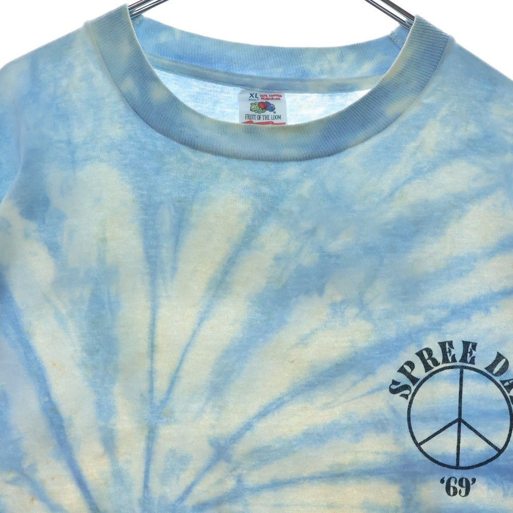 VINTAGE(ヴィンテージ) 90S VINTAGE WOODSTOCK SPREE DAY 69 TYEDYE TEE ヴィンテージ ウッドストック スプリーデイ69 タイダイTシャツ 半袖クルーネックカットソー ブルー