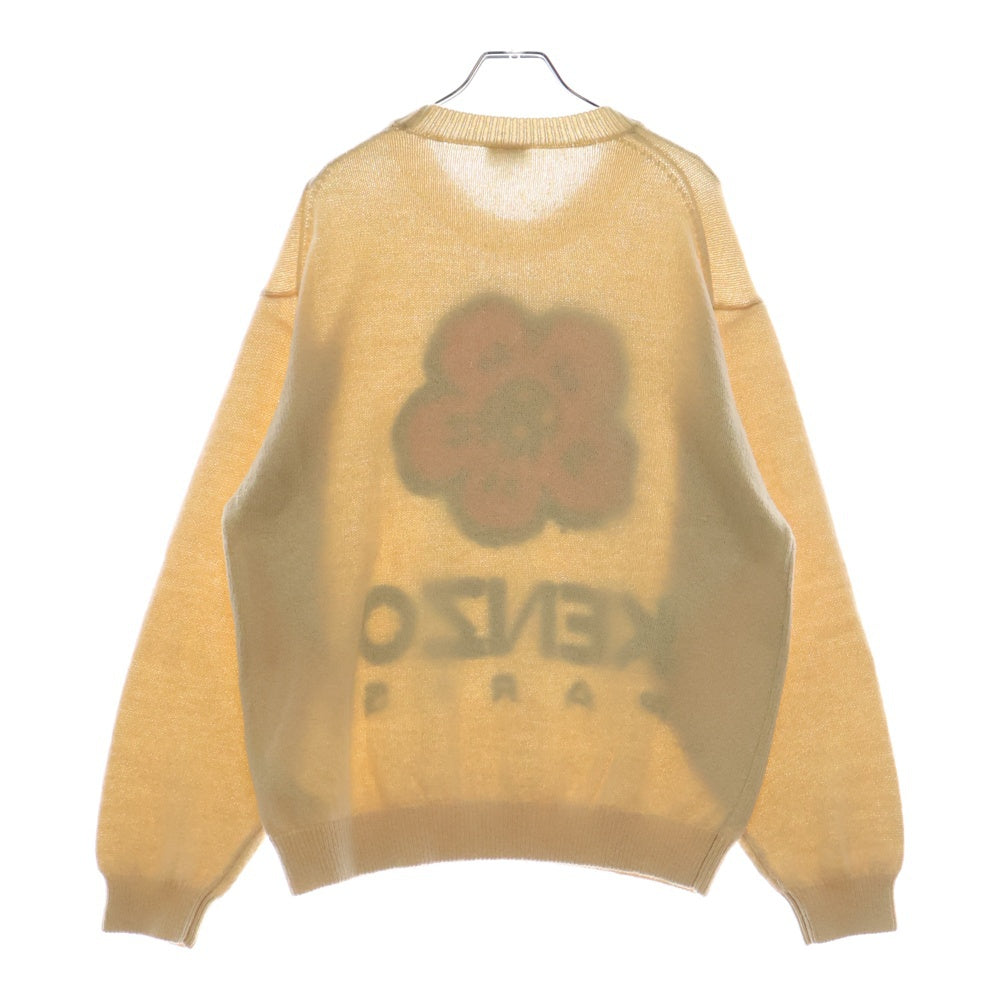 KENZO(ケンゾー) 24SS BOKE FLOWER ボケフラワー フロントロゴ クルーネック コットンニット セーター ホワイト FD55PU3803LD