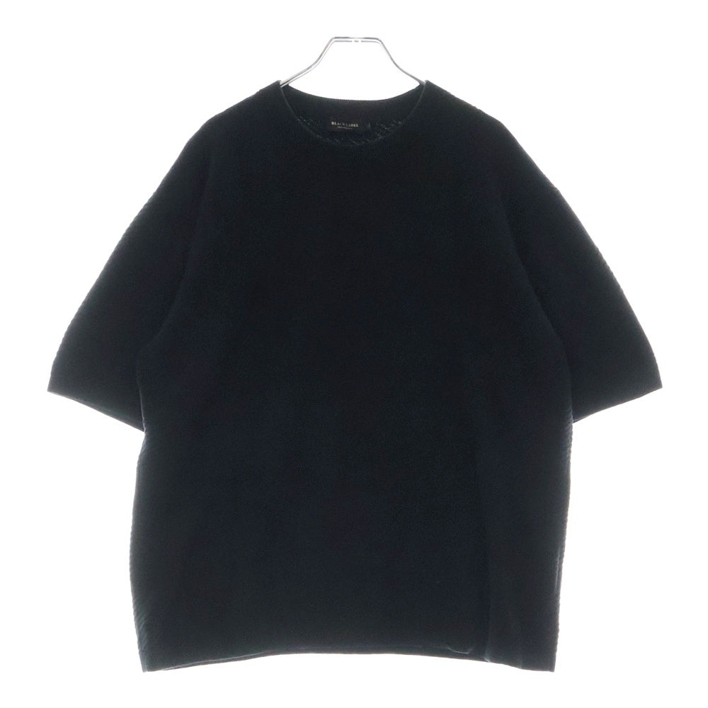 BLACK LABEL CRESTBRIDGE(ブラックレーベルクレストブリッジ) ビッグブロックチェック柄 クルーネック ポリコットン 半袖ニット セーター ブラック 51N11-501-09
