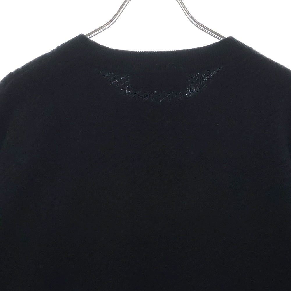 BLACK LABEL CRESTBRIDGE(ブラックレーベルクレストブリッジ) ビッグブロックチェック柄 クルーネック ポリコットン 半袖ニット セーター ブラック 51N11-501-09