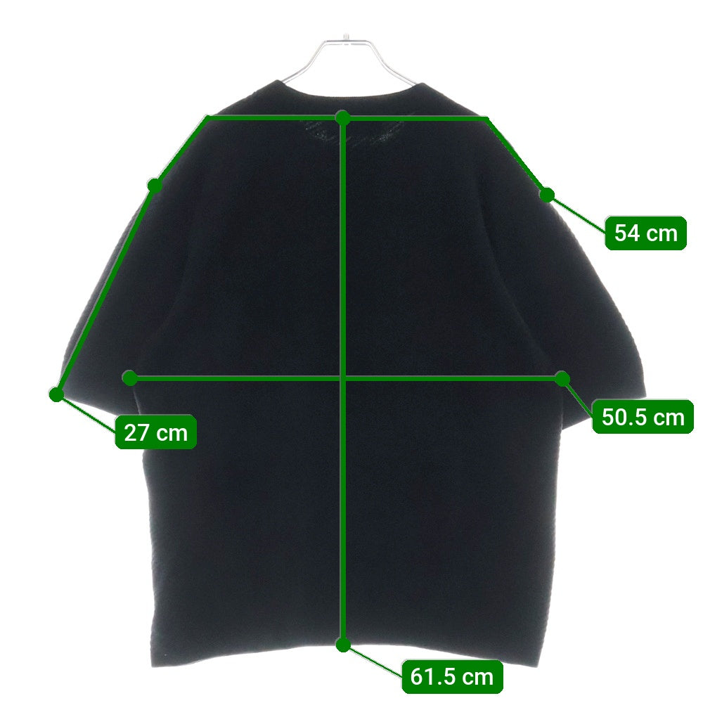 BLACK LABEL CRESTBRIDGE(ブラックレーベルクレストブリッジ) ビッグブロックチェック柄 クルーネック ポリコットン 半袖ニット セーター ブラック 51N11-501-09