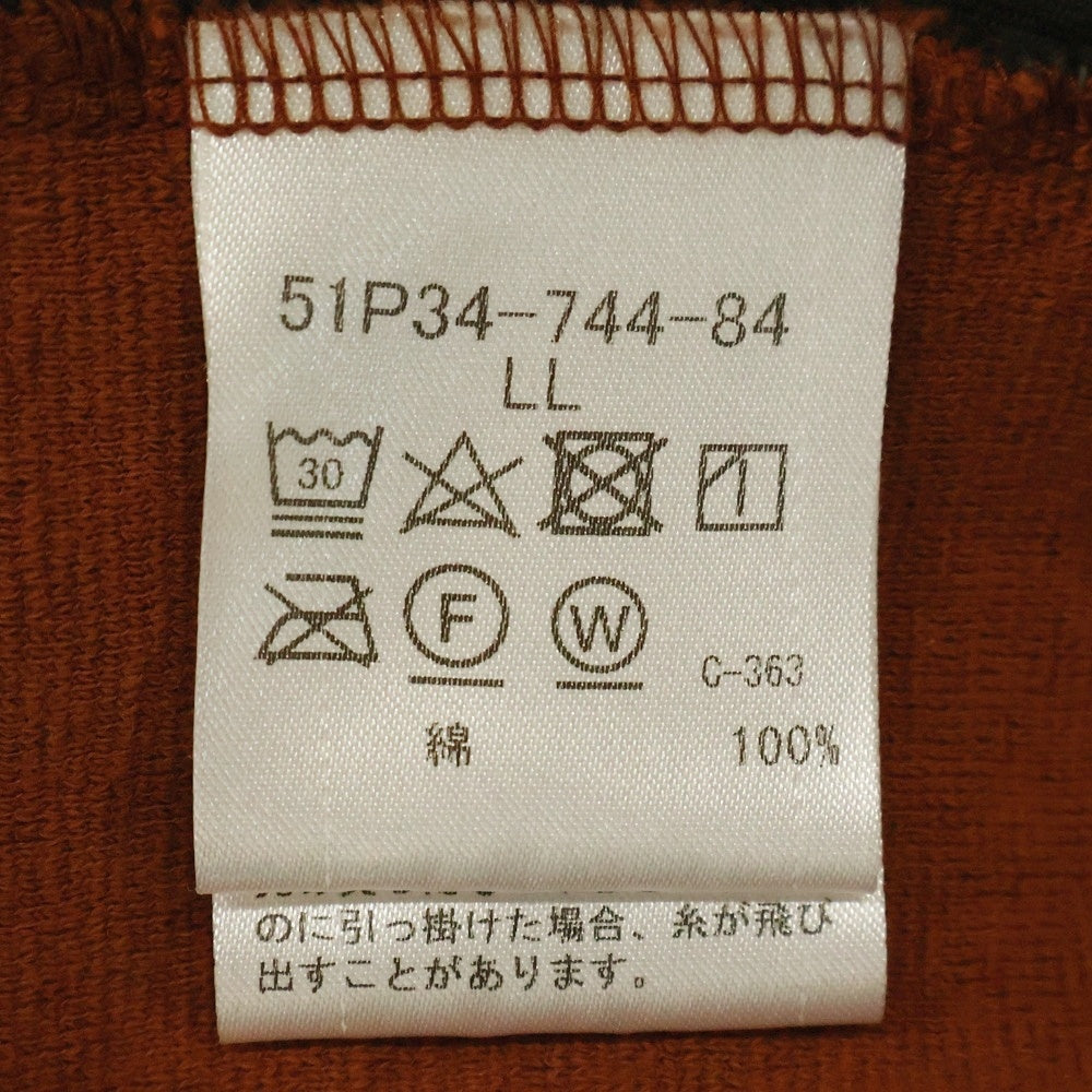 BLACK LABEL CRESTBRIDGE(ブラックレーベルクレストブリッジ) サイド素材切替 コットン 半袖プルオーバーパーカー オレンジ 51P34-744-84
