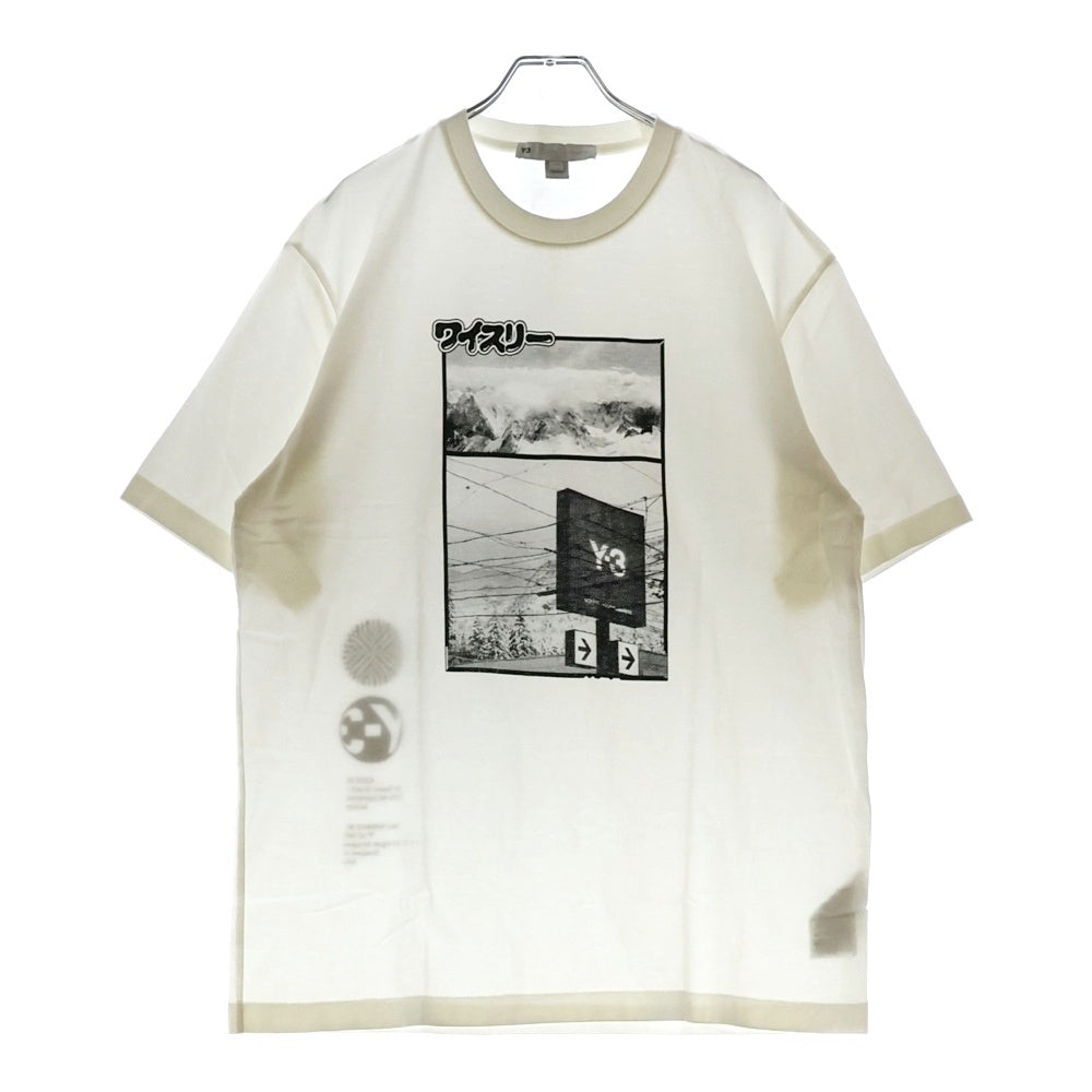 Y-3(ワイスリー) U CH2JRSY BOXGFX T ボックスフォトアートプリント クルーネック 半袖Tシャツ カットソー ホワイト HB3347