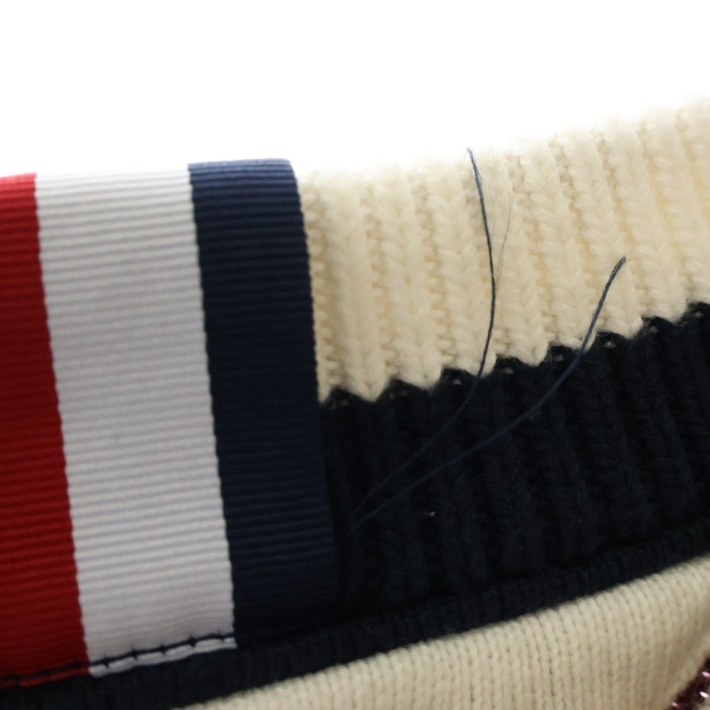 TOMMY HILFIGER(トミーヒルフィガー) マルチボーダーデザイン フロントポケット クルーネック コットンニット セーター マルチカラー 4500218262