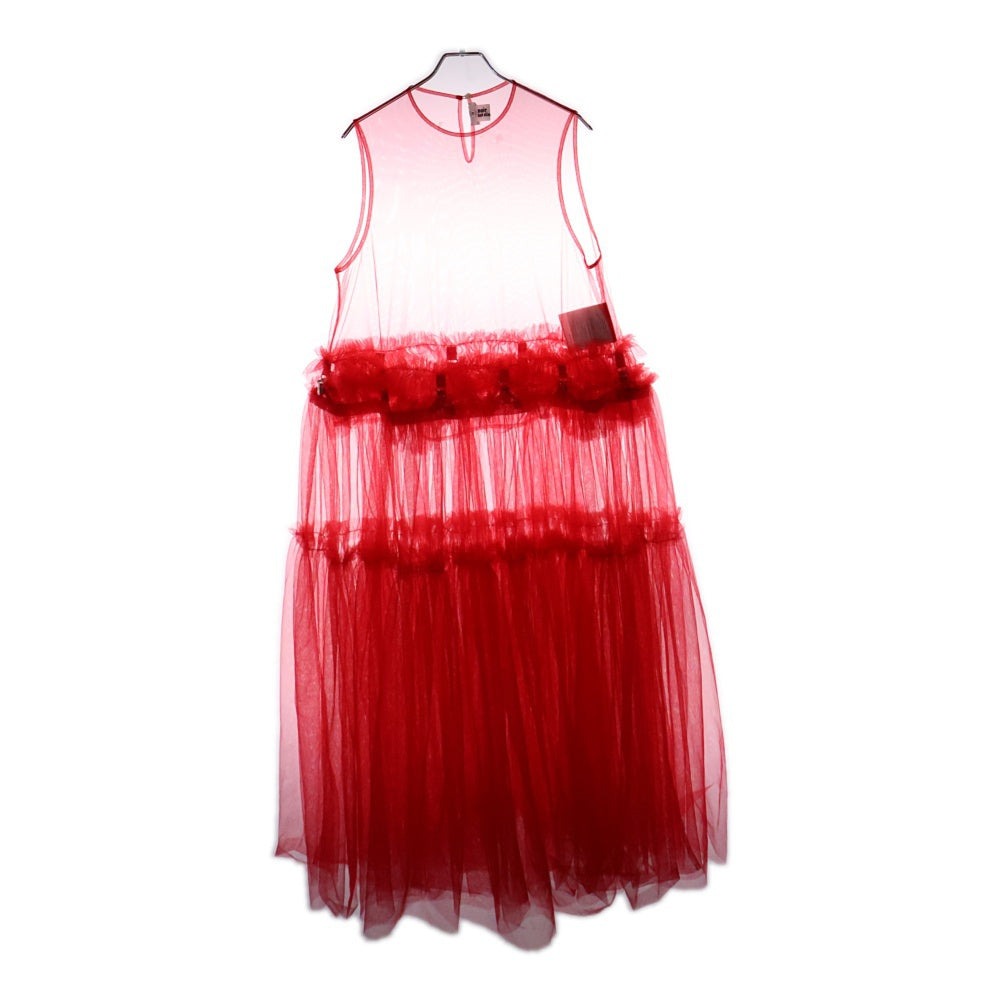 NOIR KEI NINOMIYA(ノワール ケイニノミヤ) Detachable Skirt Dress ディタッチブル スカートドレス チュールワンピース レッド レディース 3O-O002 AD2024