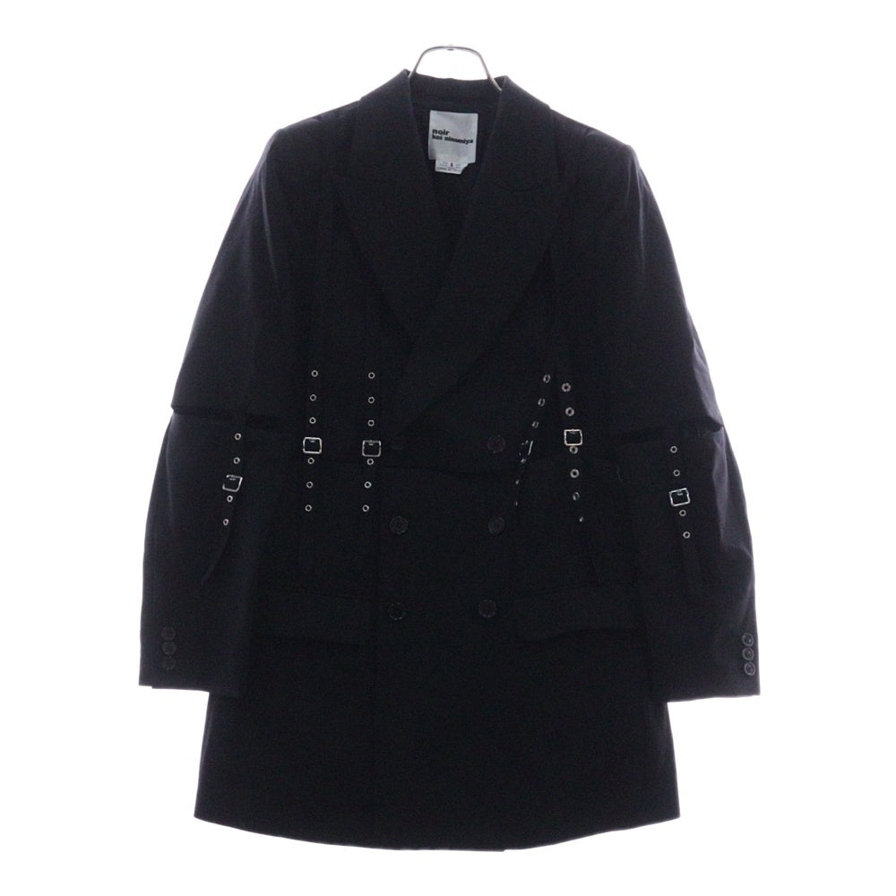 NOIR KEI NINOMIYA(ノワール ケイニノミヤ) 25SS Buckle-Detail Jacket バックルディティール ウールオックスベルトジャケット ブラック レディース 3O-J005 AD2024