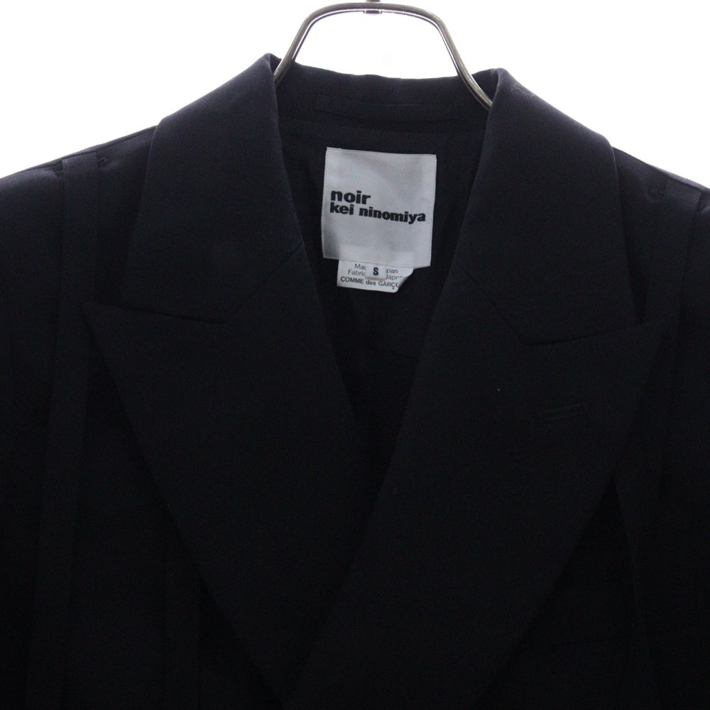 NOIR KEI NINOMIYA(ノワール ケイニノミヤ) 25SS Buckle-Detail Jacket バックルディティール ウールオックスベルトジャケット ブラック レディース 3O-J005 AD2024