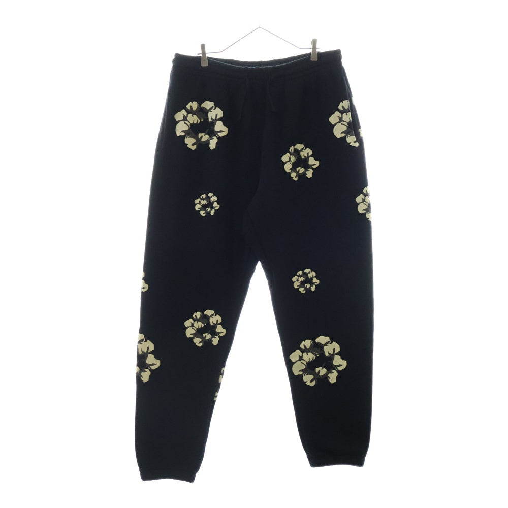 DENIM TEARS(デニムティアーズ) ×CACTUS PLANT FLEA MARKET カクタス プラント フリー マーケット フラワープリントデザイン スウェットパンツ ブラック