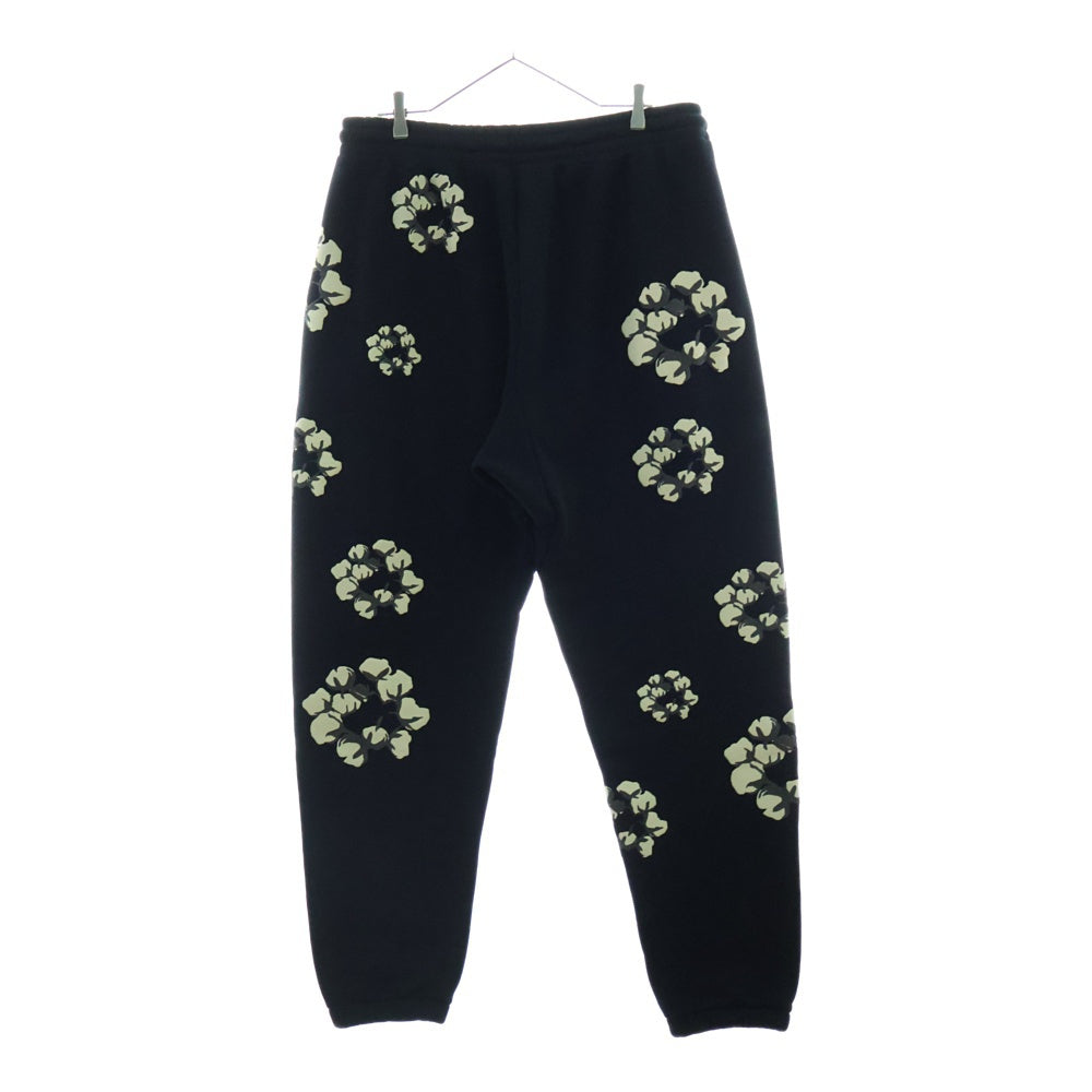 DENIM TEARS(デニムティアーズ) ×CACTUS PLANT FLEA MARKET カクタス プラント フリー マーケット フラワープリントデザイン スウェットパンツ ブラック
