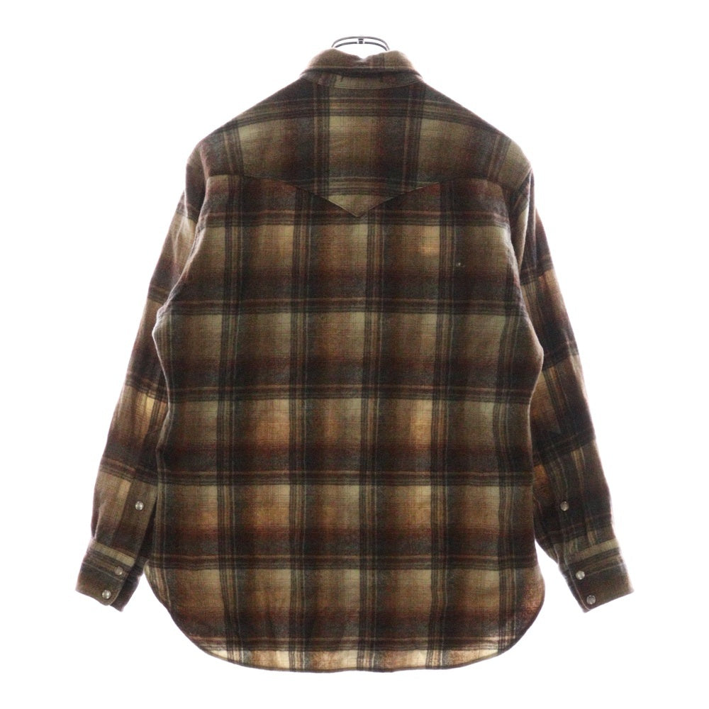 PENDLETON(ペンドルトン) 70S HIGH GRADE WESTERN WEAR ハイ グレード ウエスタン ウェア チェック柄 フランネル長袖シャツ ブラウン