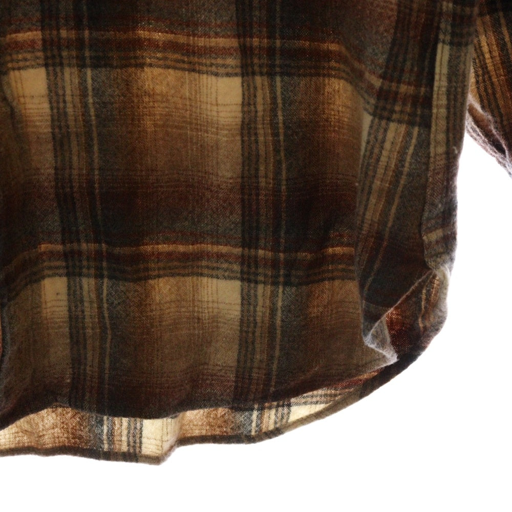 PENDLETON(ペンドルトン) 70S HIGH GRADE WESTERN WEAR ハイ グレード ウエスタン ウェア チェック柄 フランネル長袖シャツ ブラウン