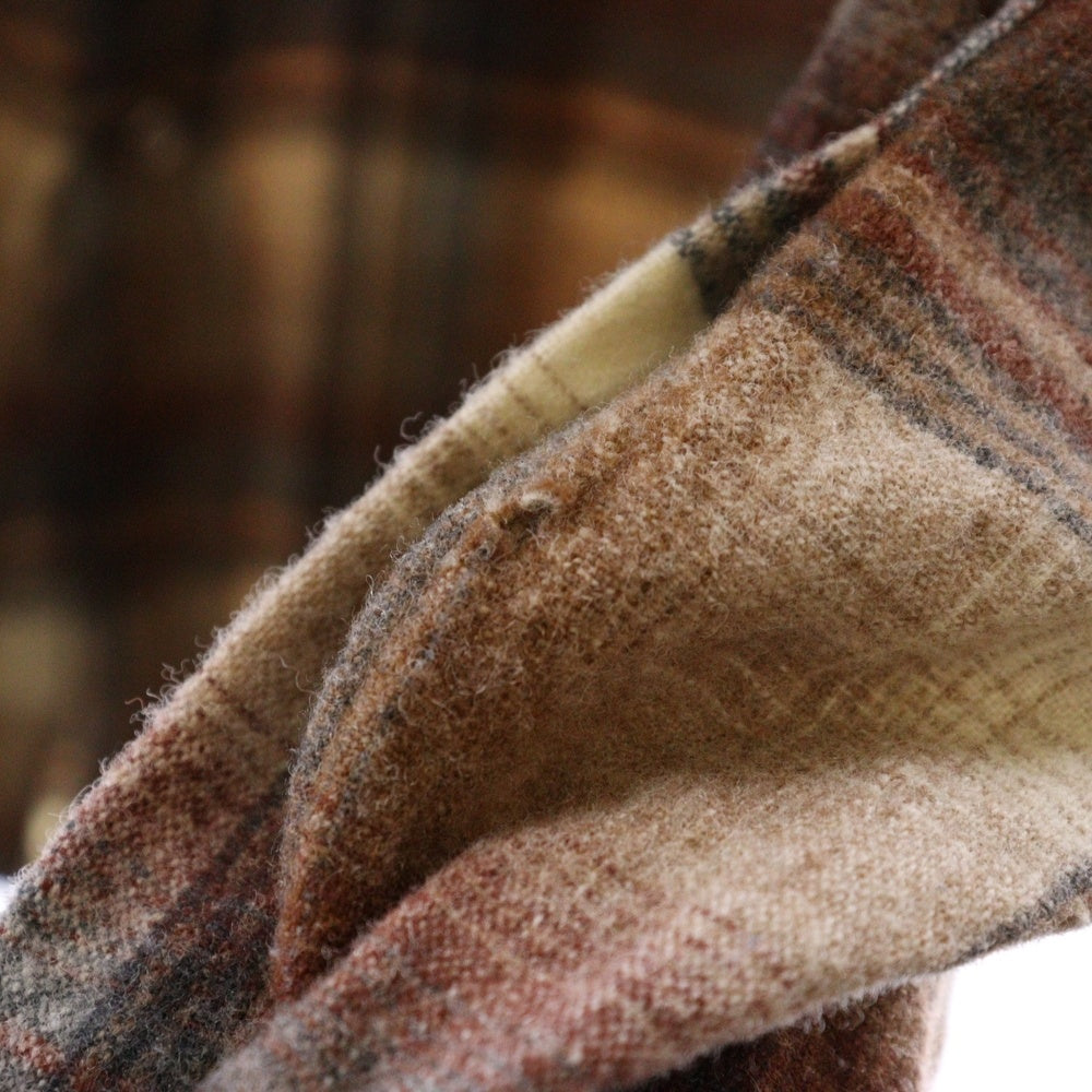 PENDLETON(ペンドルトン) 70S HIGH GRADE WESTERN WEAR ハイ グレード ウエスタン ウェア チェック柄 フランネル長袖シャツ ブラウン
