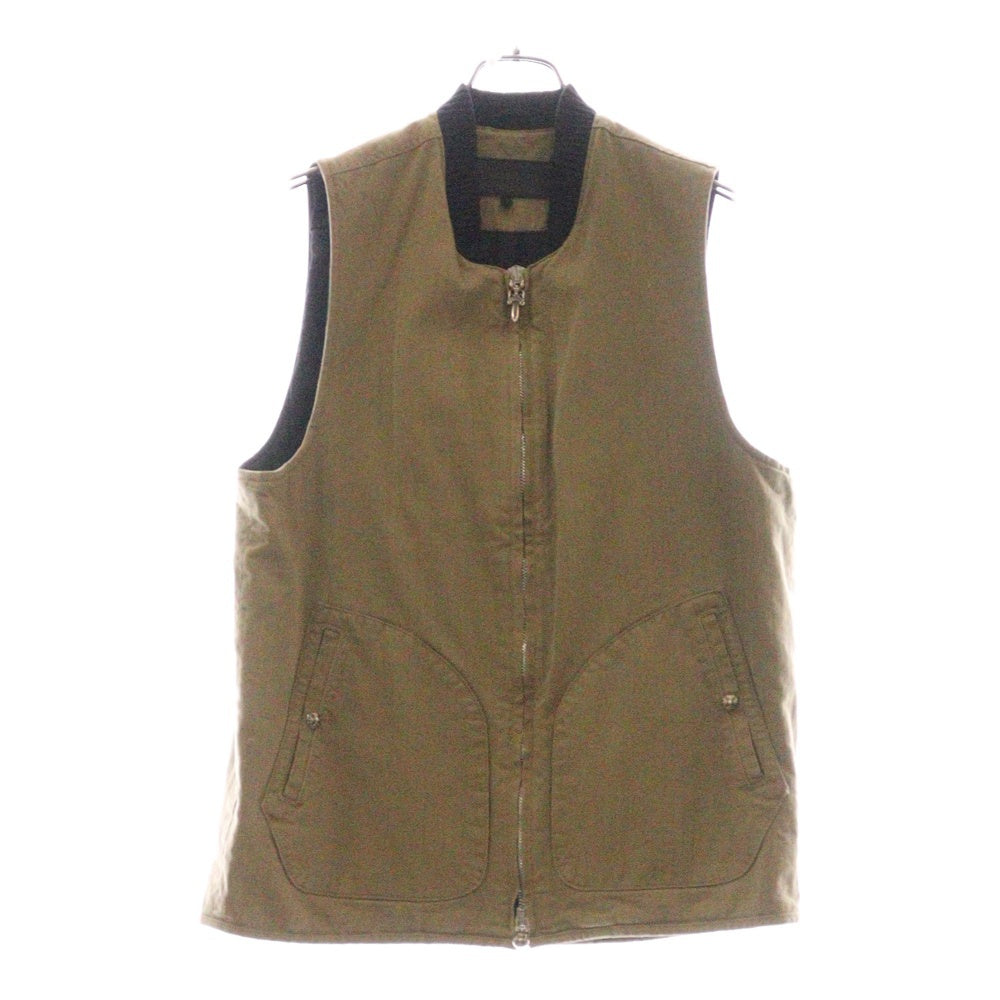 CHROME HEARTS(クロムハーツ) VEST-M-HOMER ヘリンボーン 中綿キルティング ダガージップアップベスト ベージュ