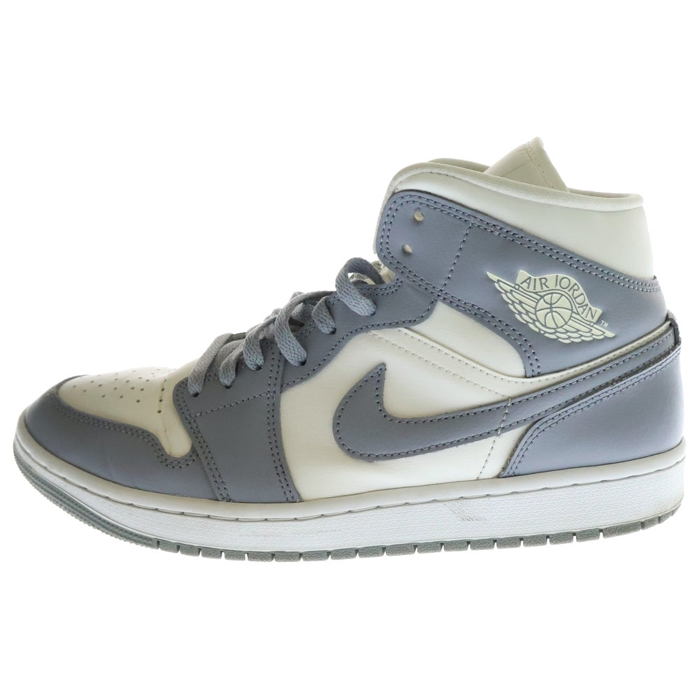 NIKE(ナイキ) WMNS AIR JORDAN 1 MID ウィメンズ エアジョーダン1 ミッドスニーカー ホワイト/グレー US11/28cm BQ6472-115