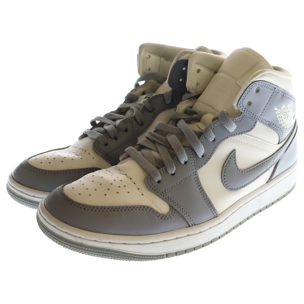 NIKE(ナイキ) WMNS AIR JORDAN 1 MID ウィメンズ エアジョーダン1 ミッドスニーカー ホワイト/グレー US11/28cm BQ6472-115