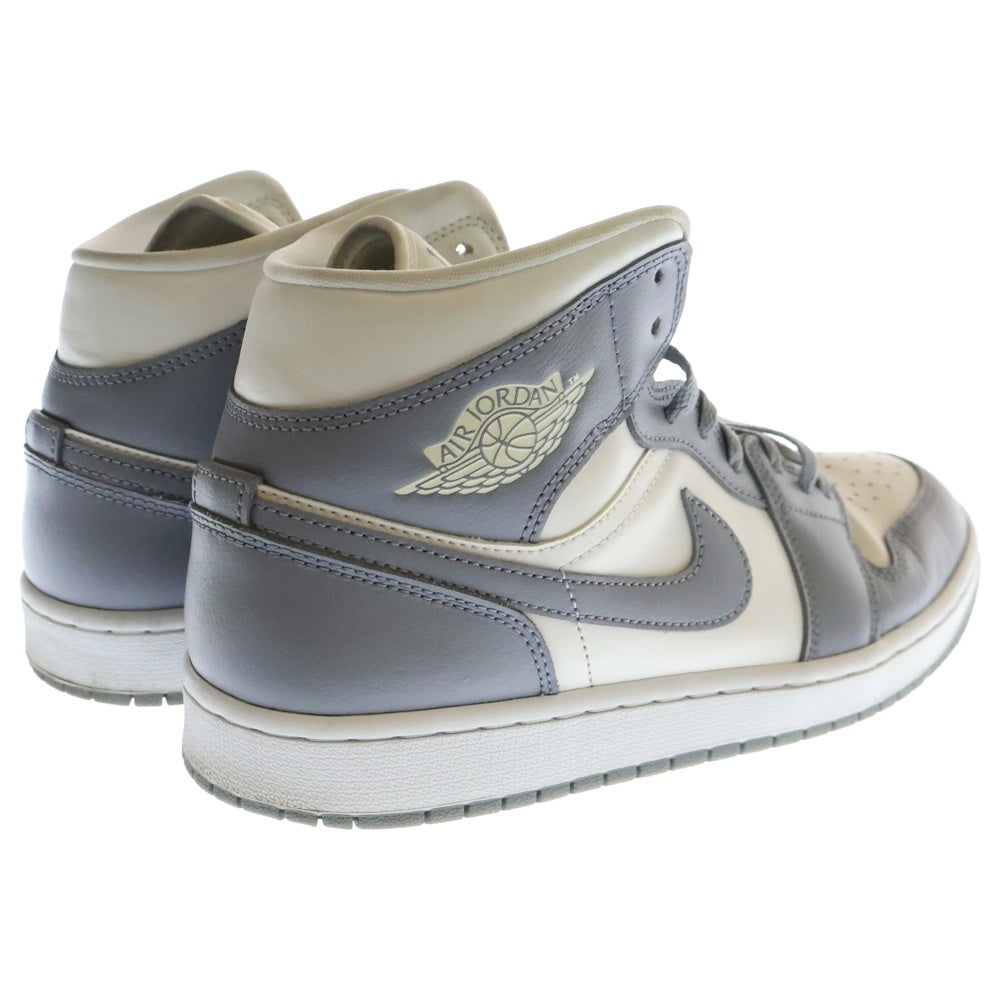 NIKE(ナイキ) WMNS AIR JORDAN 1 MID ウィメンズ エアジョーダン1 ミッドスニーカー ホワイト/グレー US11/28cm BQ6472-115